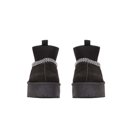 Suede Slip-On Boot with Wool Neck