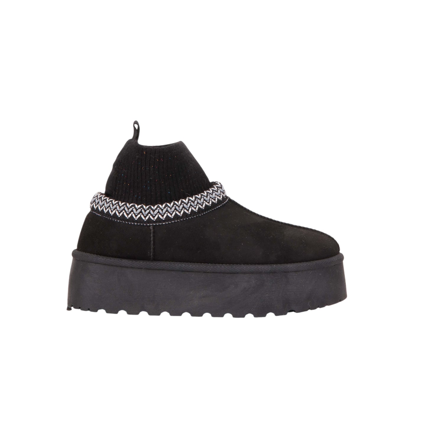 Suede Slip-On Boot with Wool Neck