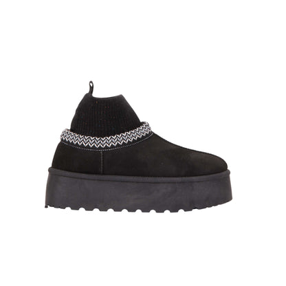 Suede Slip-On Boot with Wool Neck