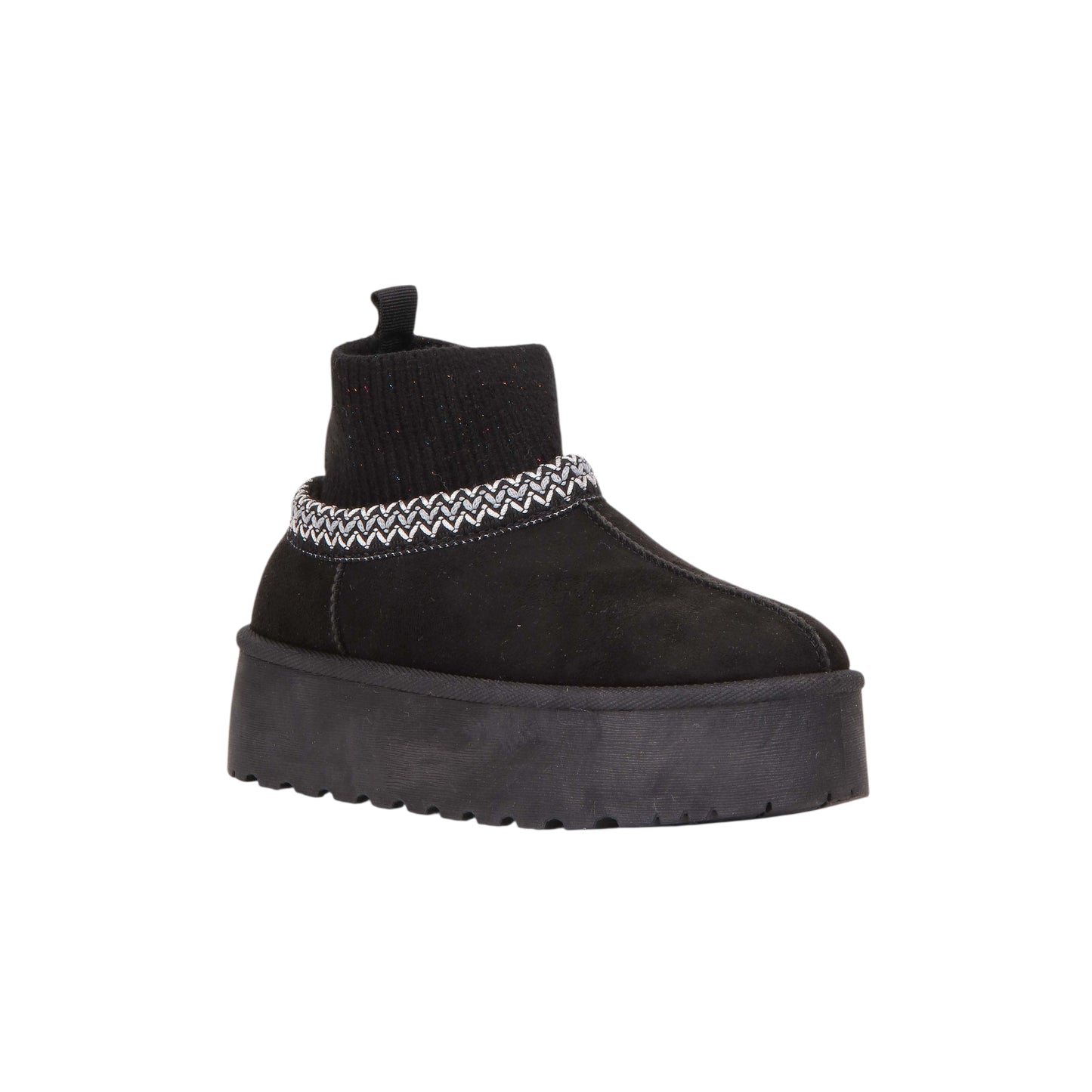 Suede Slip-On Boot with Wool Neck