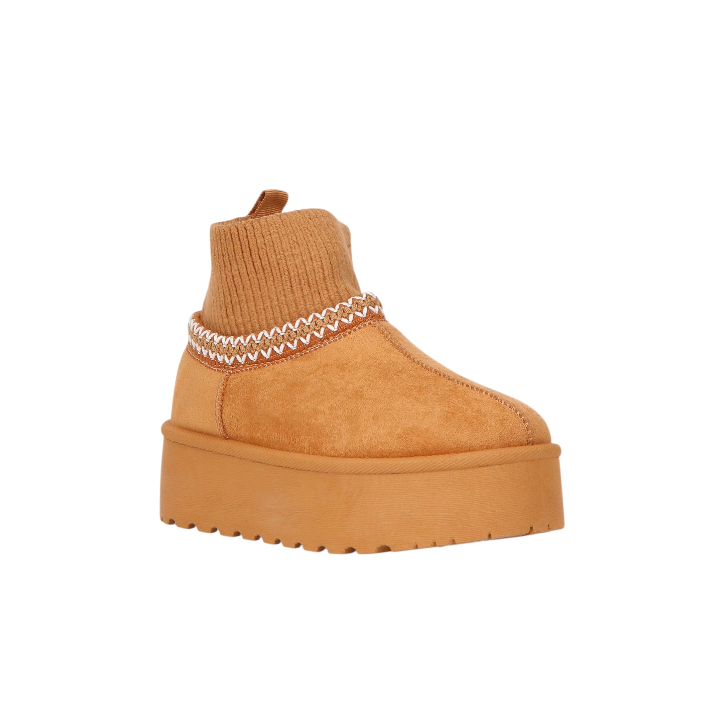 Suede Slip-On Boot with Wool Neck