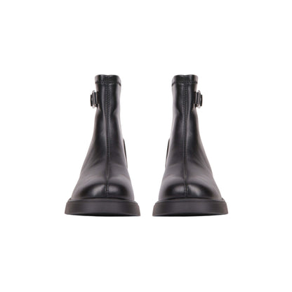 Back Zipper Soft Leather Ankle Boot