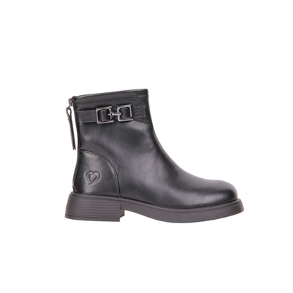 Back Zipper Soft Leather Ankle Boot