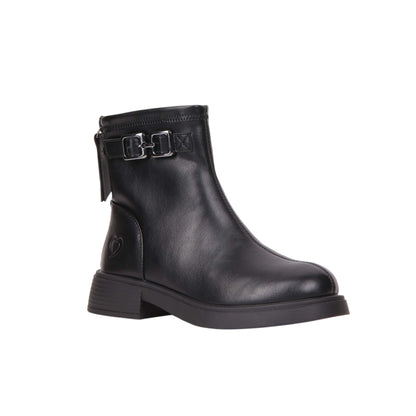 Back Zipper Soft Leather Ankle Boot