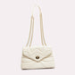 Twist Lock Stitched Leather Crossbody Bag