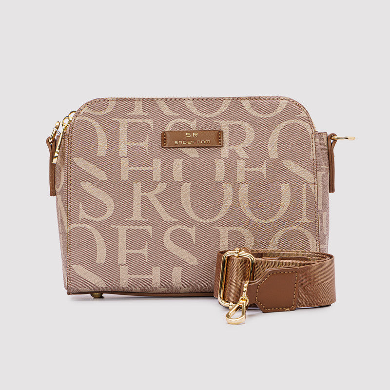 Triple Zipper Printed Cross Bag