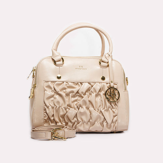 حقيبة يد جلدية بثلاثة سحابات