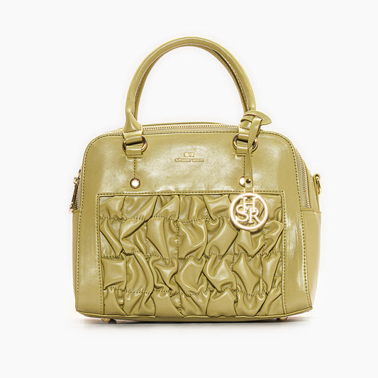 حقيبة يد جلدية بثلاثة سحابات