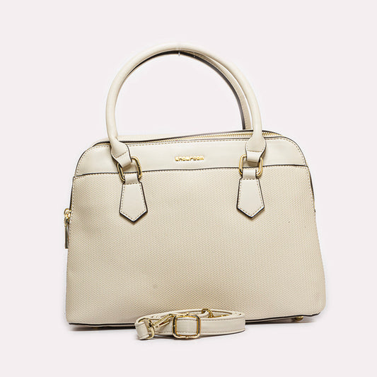 Textured Leather Handbag with Extra Handle