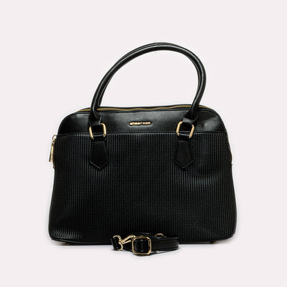 Textured Leather Handbag with Extra Handle