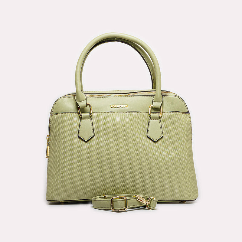 Textured Leather Handbag with Extra Handle