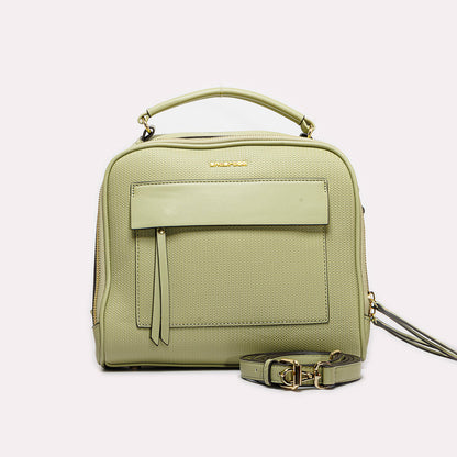 حقيبة كروس جلدية بجيب أمامي