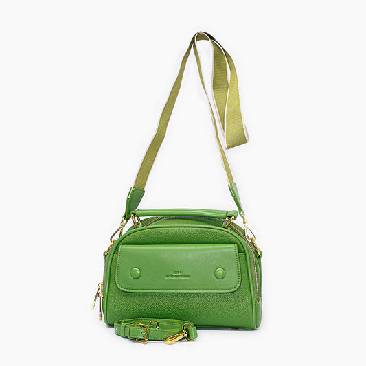 حقيبة كروس بجيب قابل للطي مع مقبض جلدي إضافي