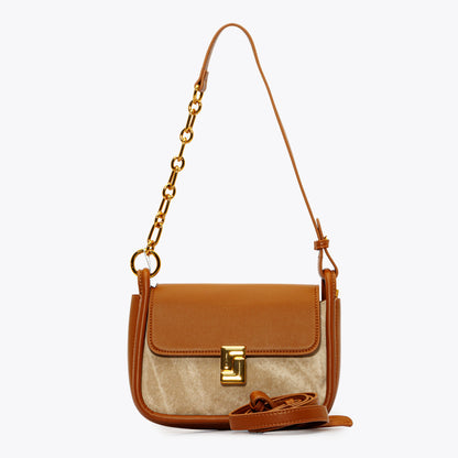 حقيبة كتف بحزام نصف سلسلة