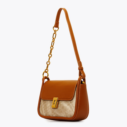 حقيبة كتف بحزام نصف سلسلة