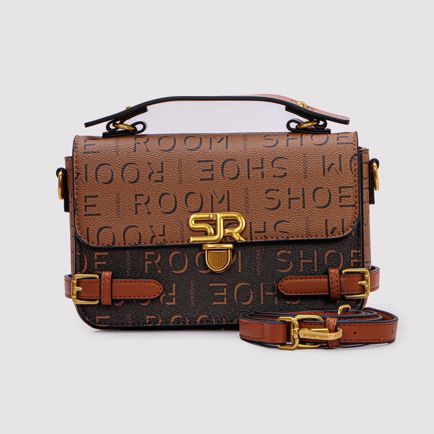 Decorative Side Buckle Printed Cross Bag