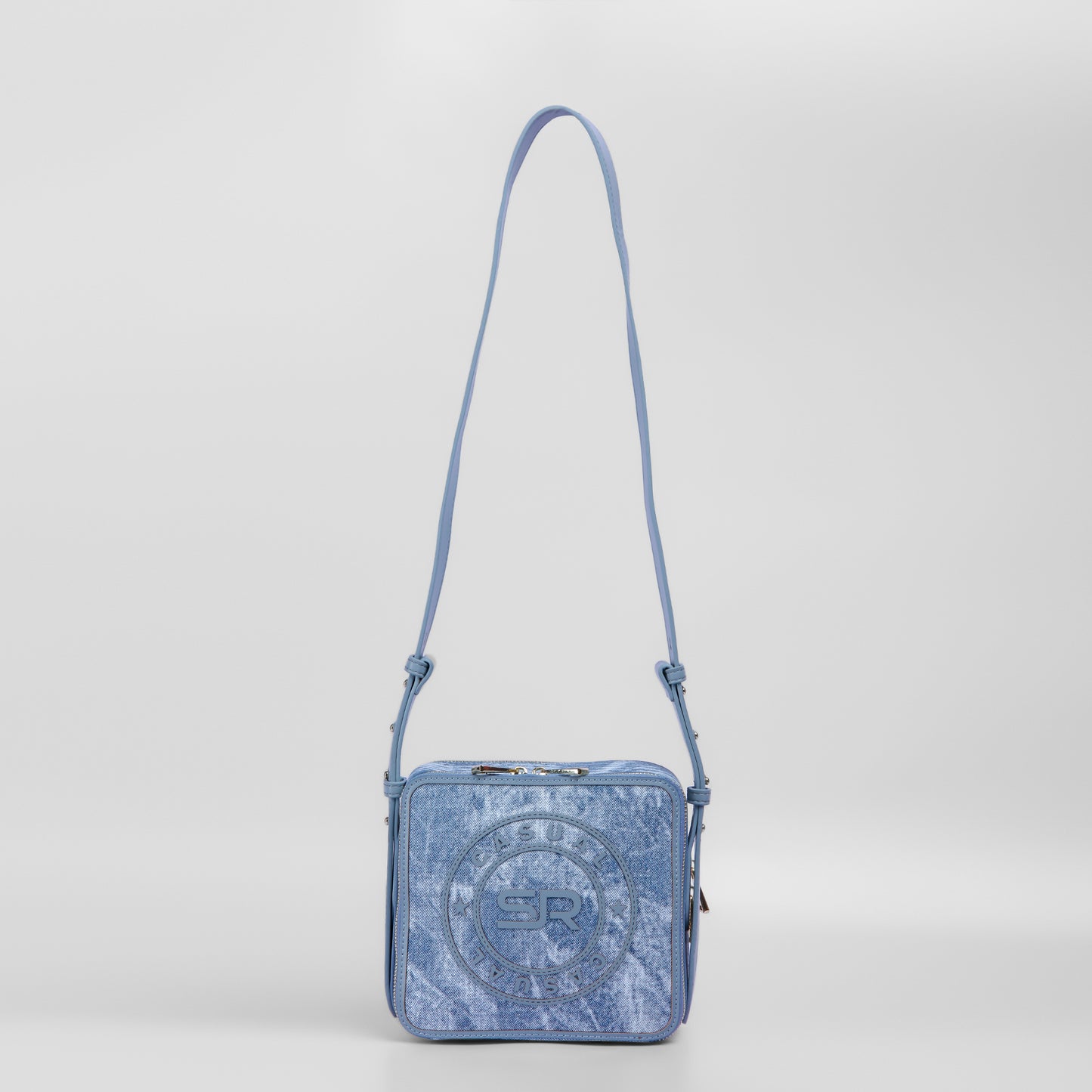 Square Shaped Mini Denim Cross Bag