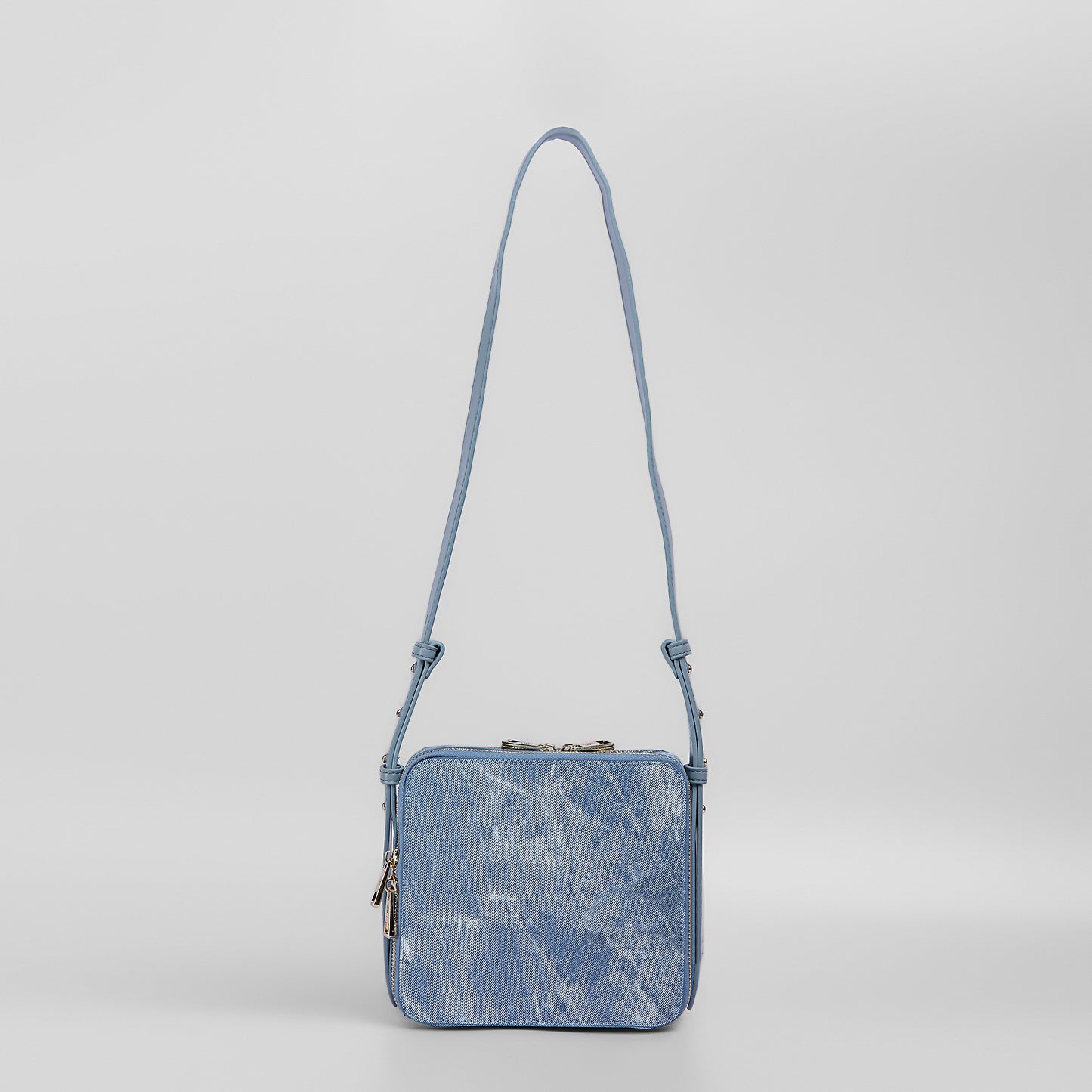 Square Shaped Mini Denim Cross Bag