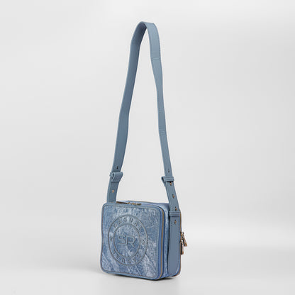 حقيبة كروس صغيرة مربعة الشكل من قماش الدنيم