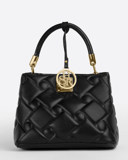 حقيبة يد جلدية منقوشة