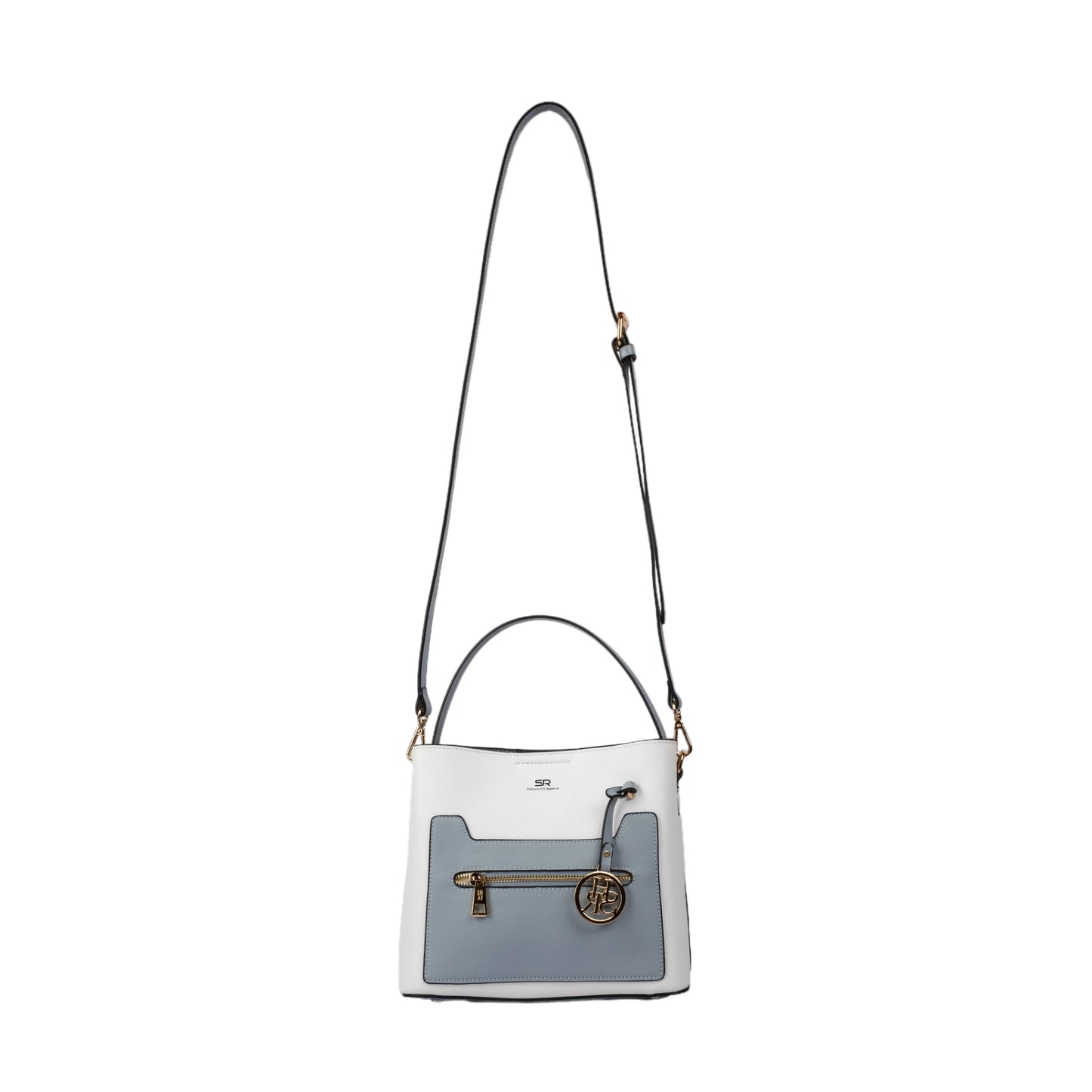 Bi-Color Handbag with Long Strap