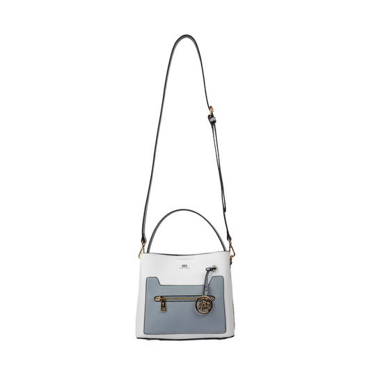 Bi-Color Handbag with Long Strap