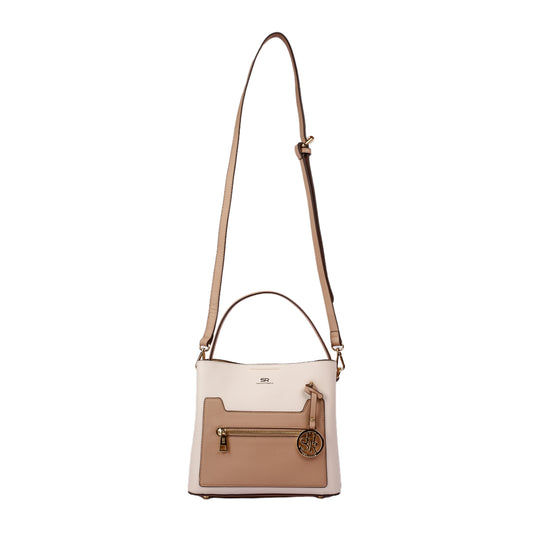 Bi-Color Handbag with Long Strap