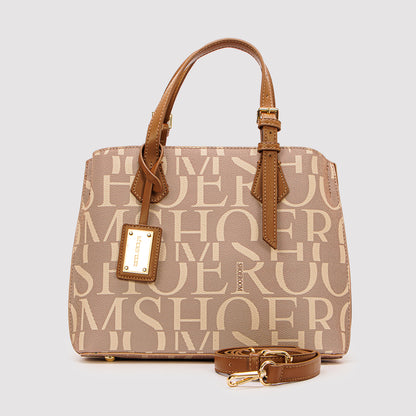 حقيبة يد مطبوعة بسحاب خلفي