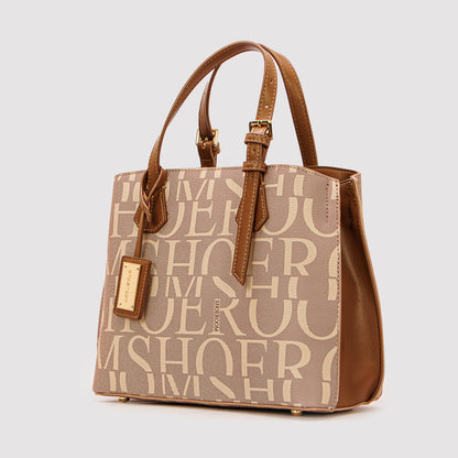 حقيبة يد مطبوعة بسحاب خلفي