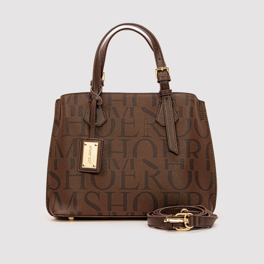 حقيبة يد مطبوعة بسحاب خلفي