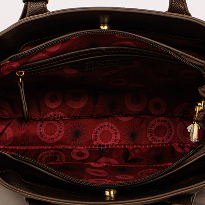 حقيبة يد مطبوعة بسحاب خلفي