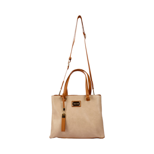 Textured Leather Handbag with Long Strap