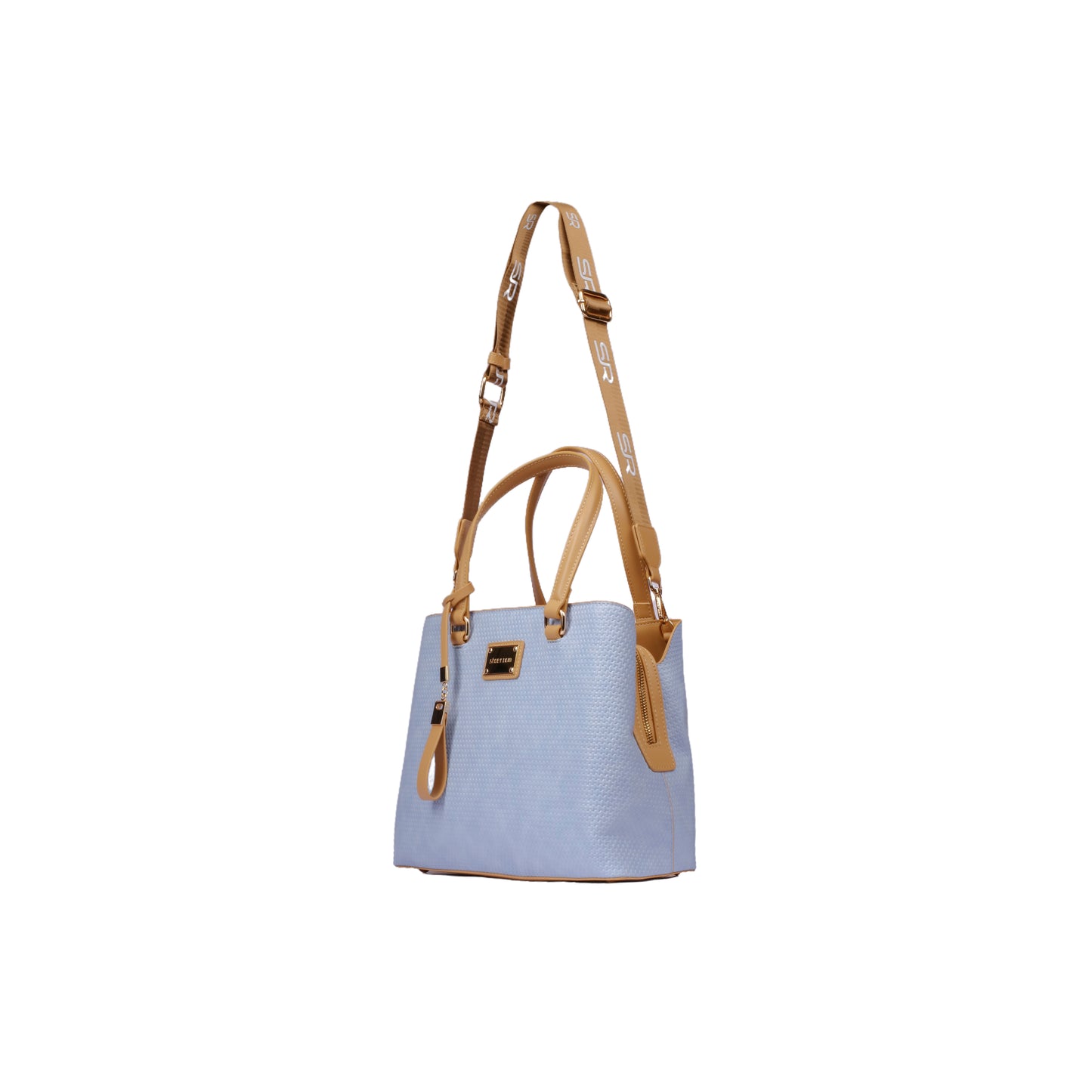 Textured Leather Handbag with Long Strap