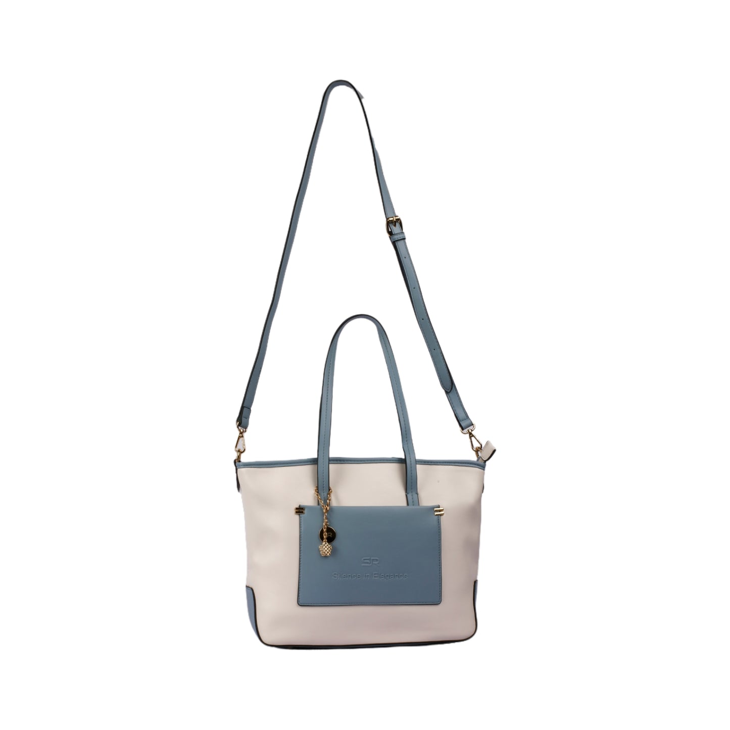 Bi-Tone Handbag with Long Strap