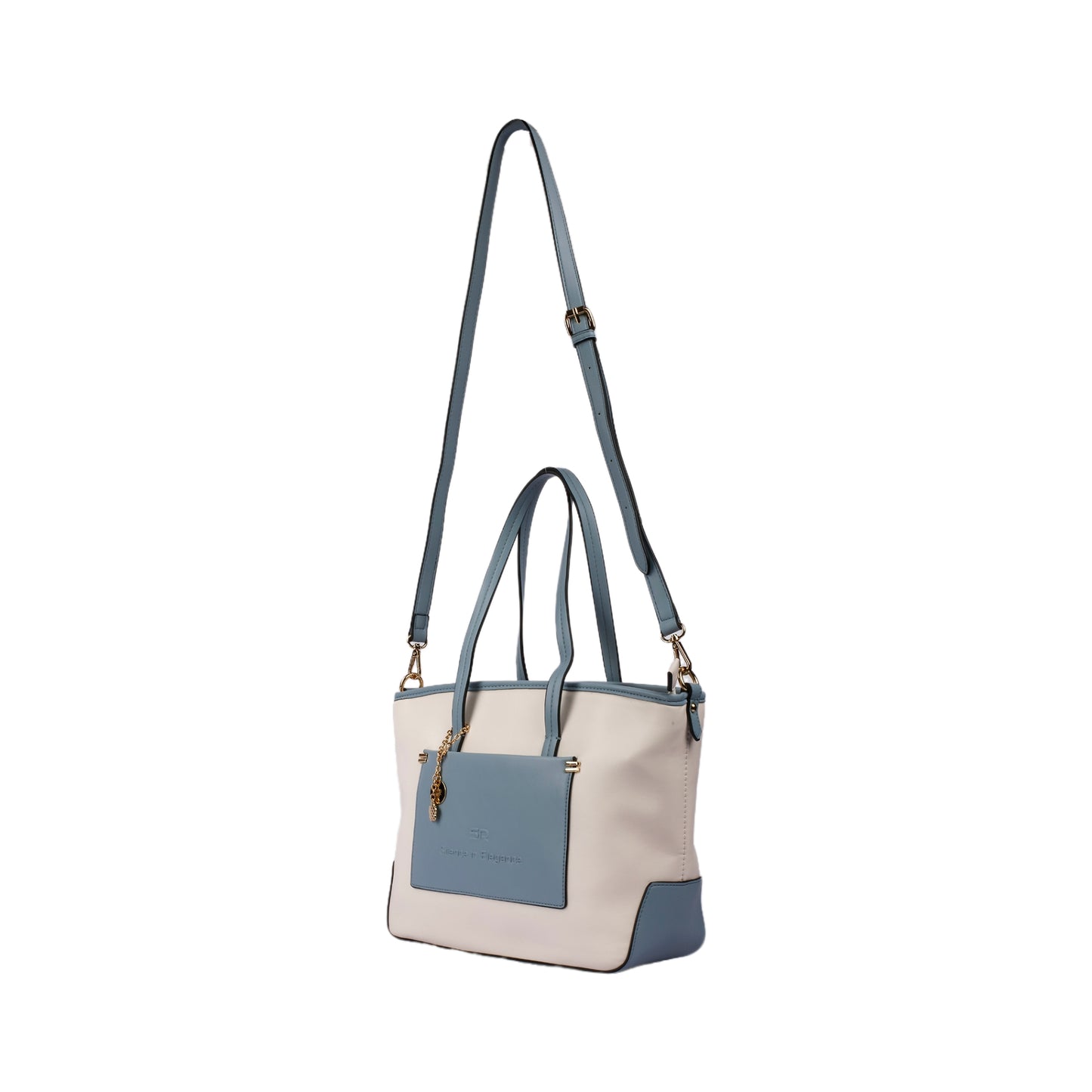 Bi-Tone Handbag with Long Strap