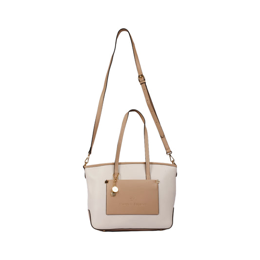 Bi-Tone Handbag with Long Strap