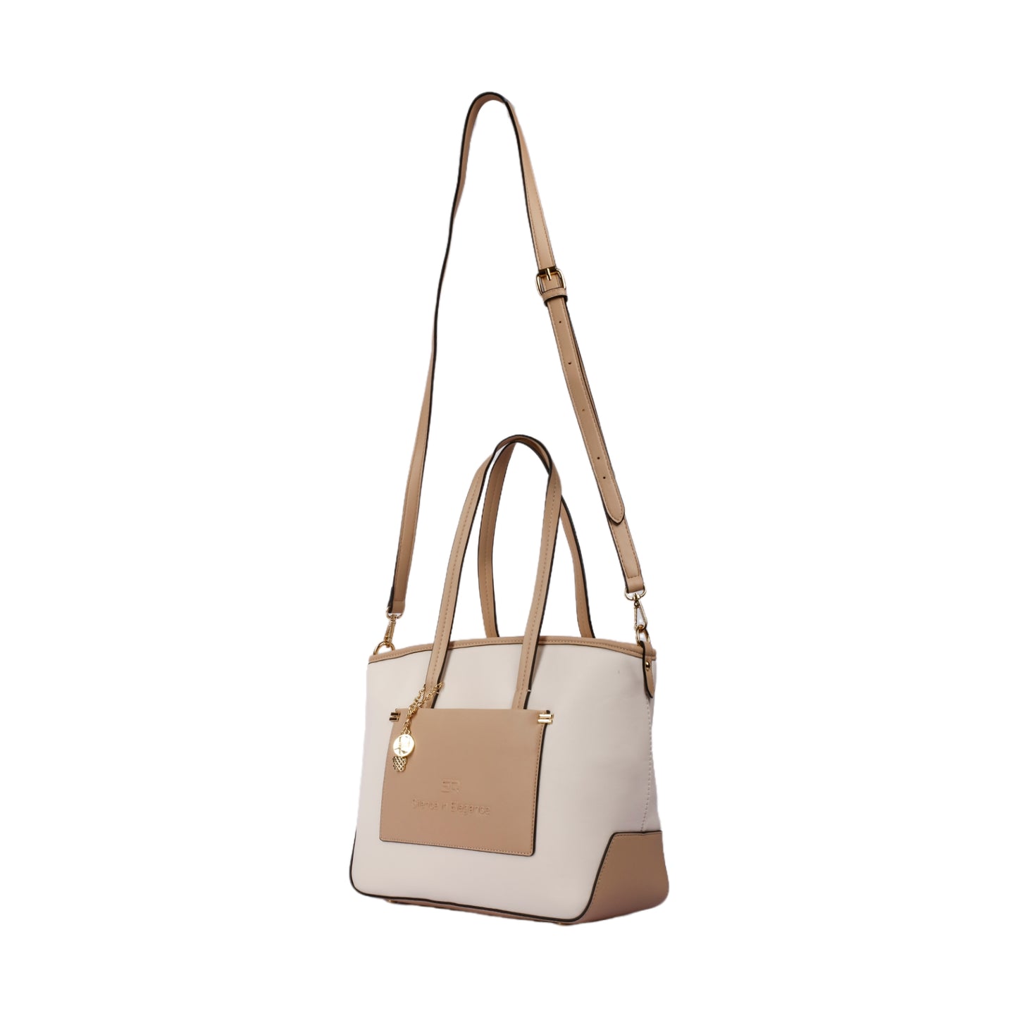 Bi-Tone Handbag with Long Strap