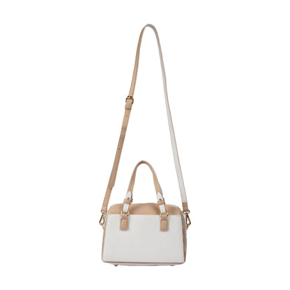 حقيبة يد ثنائية اللون مع مقبض