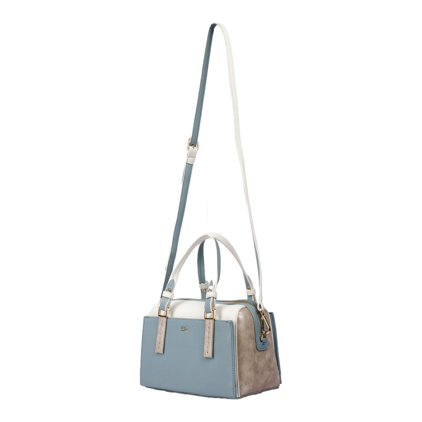 Bi-Tone Box Handbag with Handle