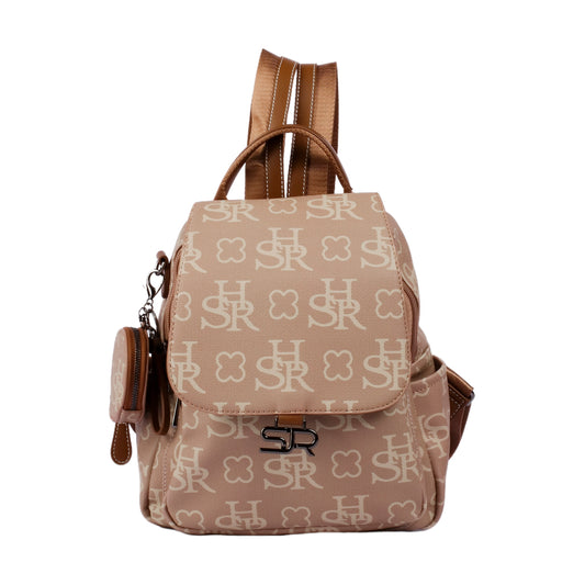 حقيبة ظهر مطبوعة متينة مع محفظة صغيرة