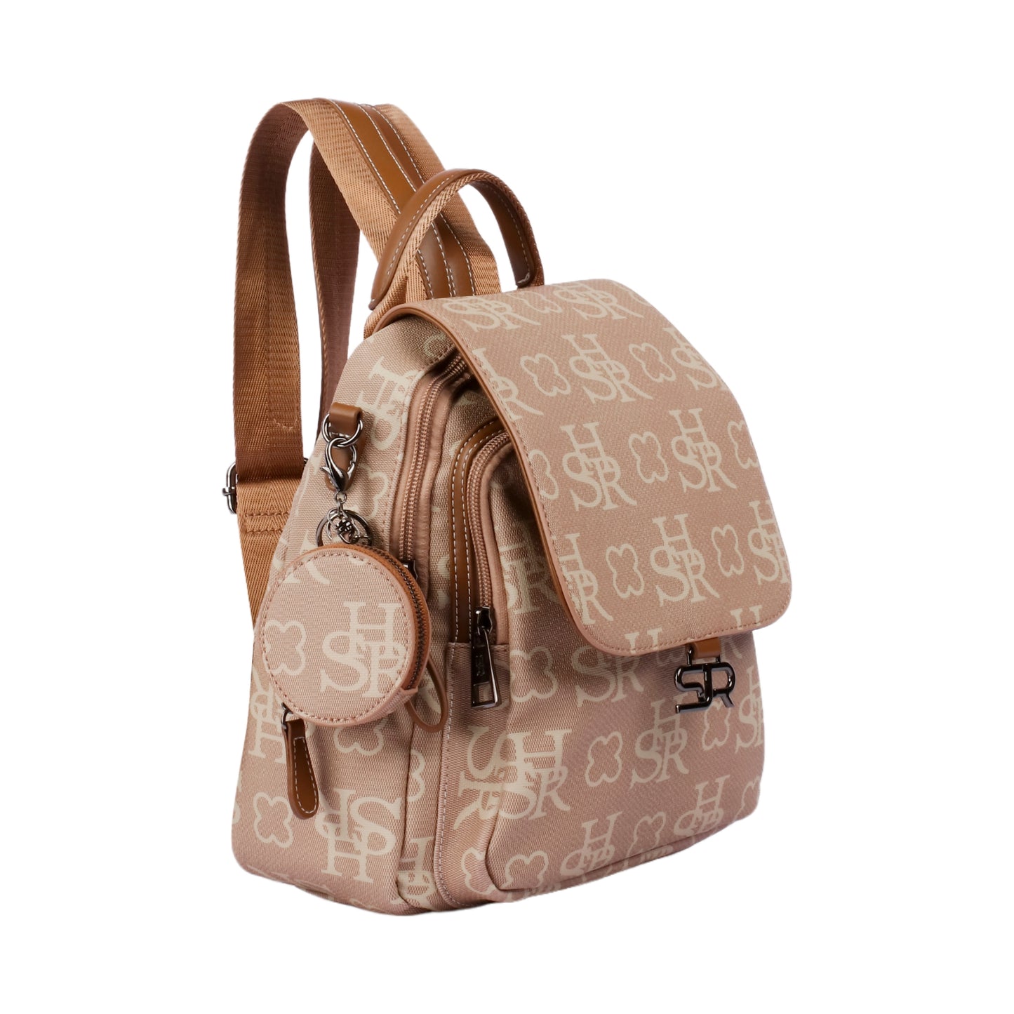 Durable Printed Backpack with Small Wallet