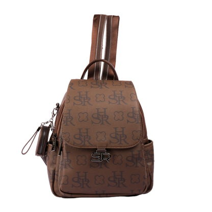 حقيبة ظهر مطبوعة متينة مع محفظة صغيرة