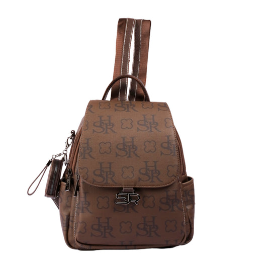 حقيبة ظهر مطبوعة متينة مع محفظة صغيرة