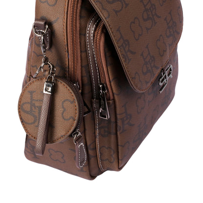 حقيبة ظهر مطبوعة متينة مع محفظة صغيرة