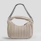 Ribbed Handbag with Adjustable Chain