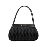 Classic Waved Leather Handbag