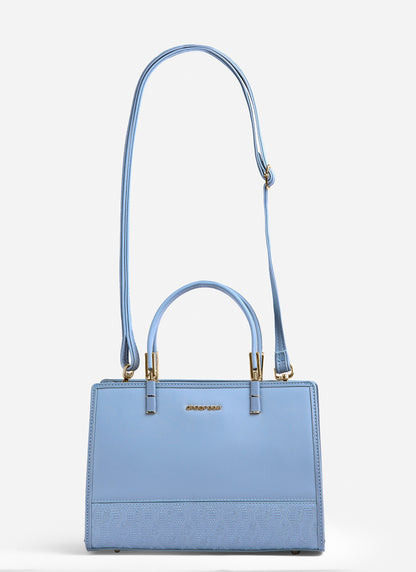 حقيبة يد جلدية مطرزة بمقبض