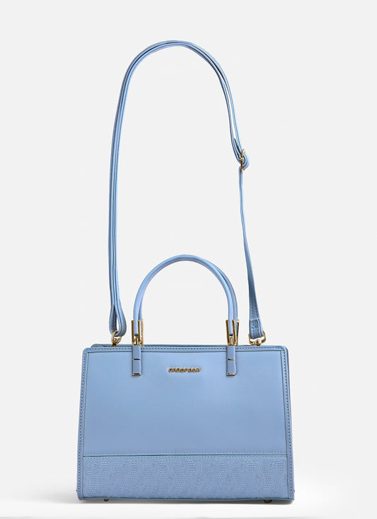 حقيبة يد جلدية مطرزة بمقبض