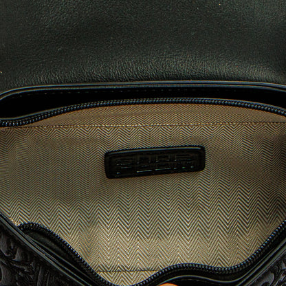 حقيبة كتف مطرزة مع مقبض