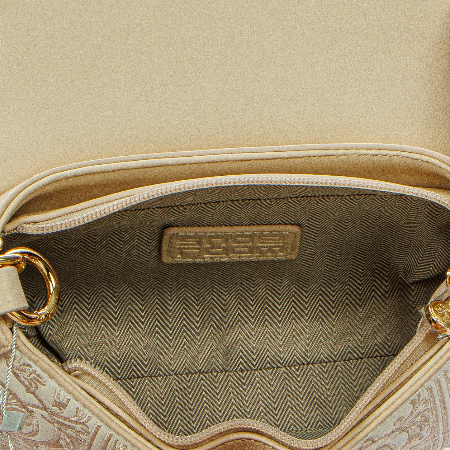 Embroidered Shoulder Bag with Cross Handle